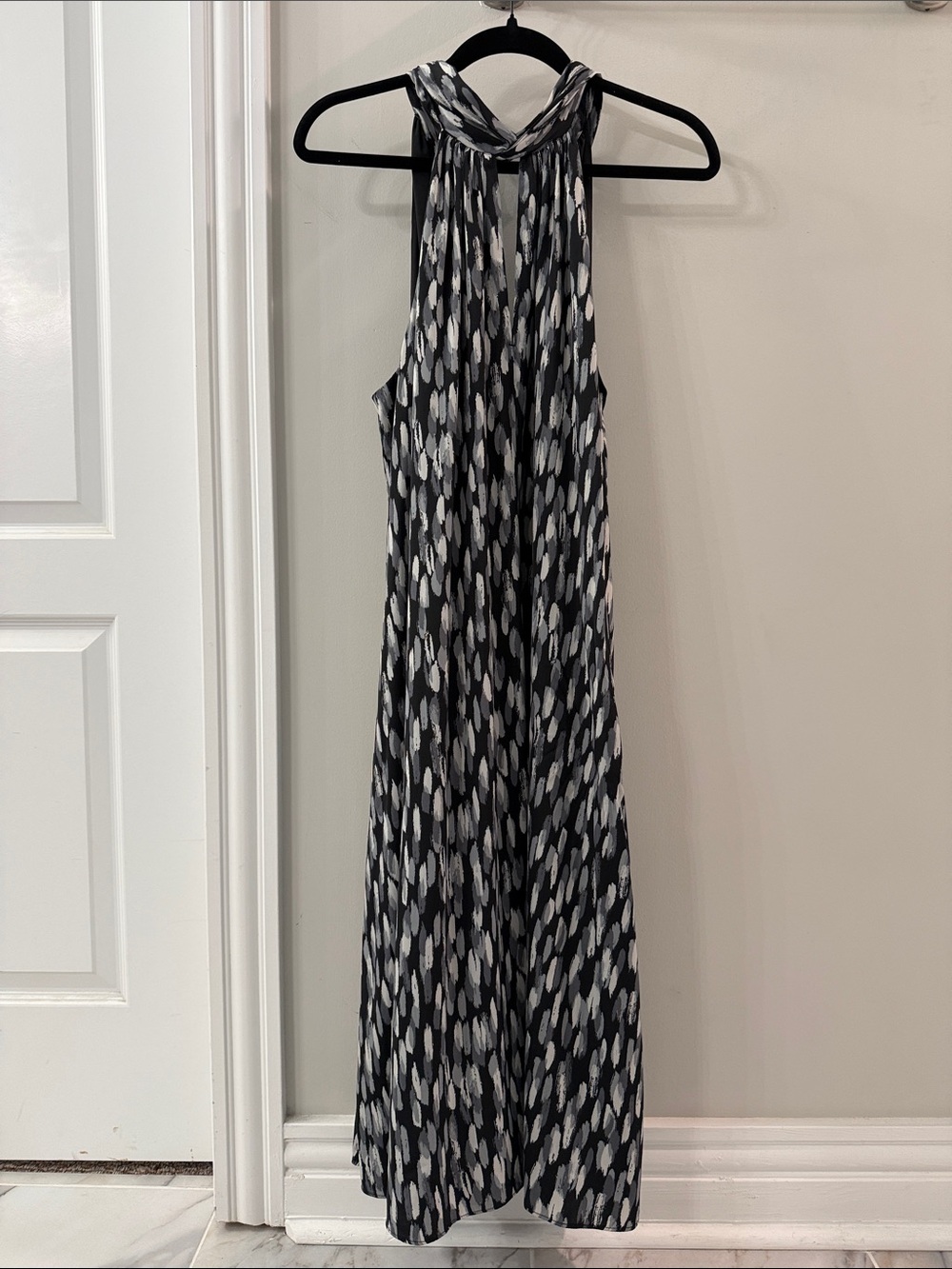 Banana Republic Black and White Halter Maxi Dress